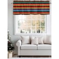thumbnail image 5 of Mexico Striped Curtain Valances for Windows, Red Blue Green Rainbow Colored Stripes Kitchen Valance Window Treatment, Light Filtering Block Curtains for Bathroom/Bedroom/Living Room 60'' x 18'', 5 of 9