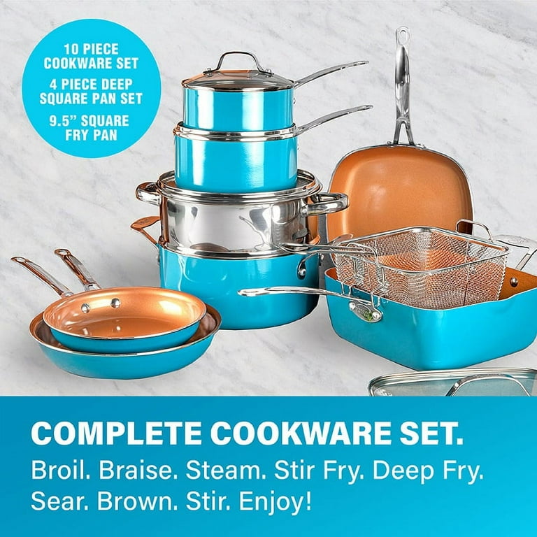 Upgrade Your Kitchen with Gotham Steel Aqua Blue Cookware!