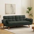 thumbnail image 2 of Futon Sofa Bed, Convertible Sleeper Couch, Linen Loveseat for Small Spaces, Living Room, Office, 2 of 5