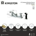 thumbnail image 4 of Kingston FB122DX Concord Two-Handle 4-Hole 8" Centerset Kitchen Faucet with Side Sprayer in Polished Chrome, 4 of 4