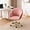 Pink, variant on Velvet Home Office Desk Chair with Gold Wheels, Cute Vanity Chair, Modern Swivel Desk Chair with Back, Height Adjustable Upholstered Tufted Computer Task Chair, Ivory