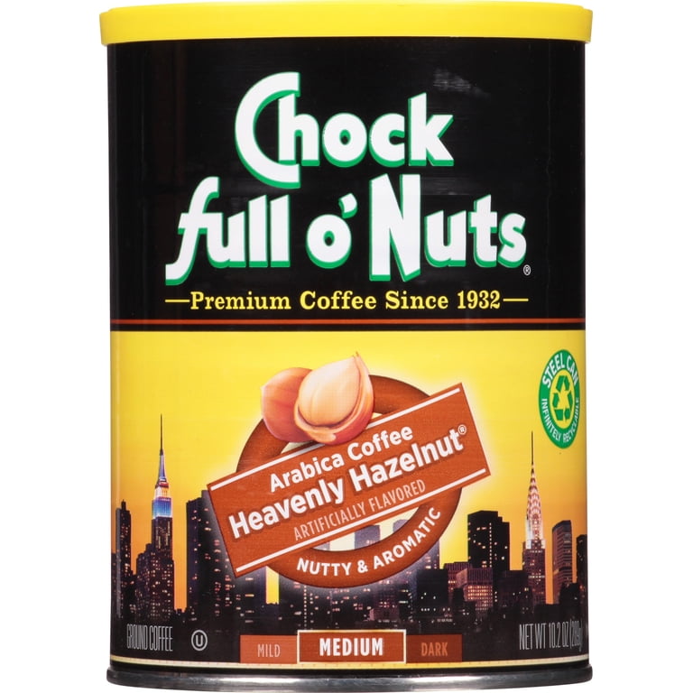 Chock full o'Nuts Hazelnut Flavored Ground Coffee, 10.2 Oz Can