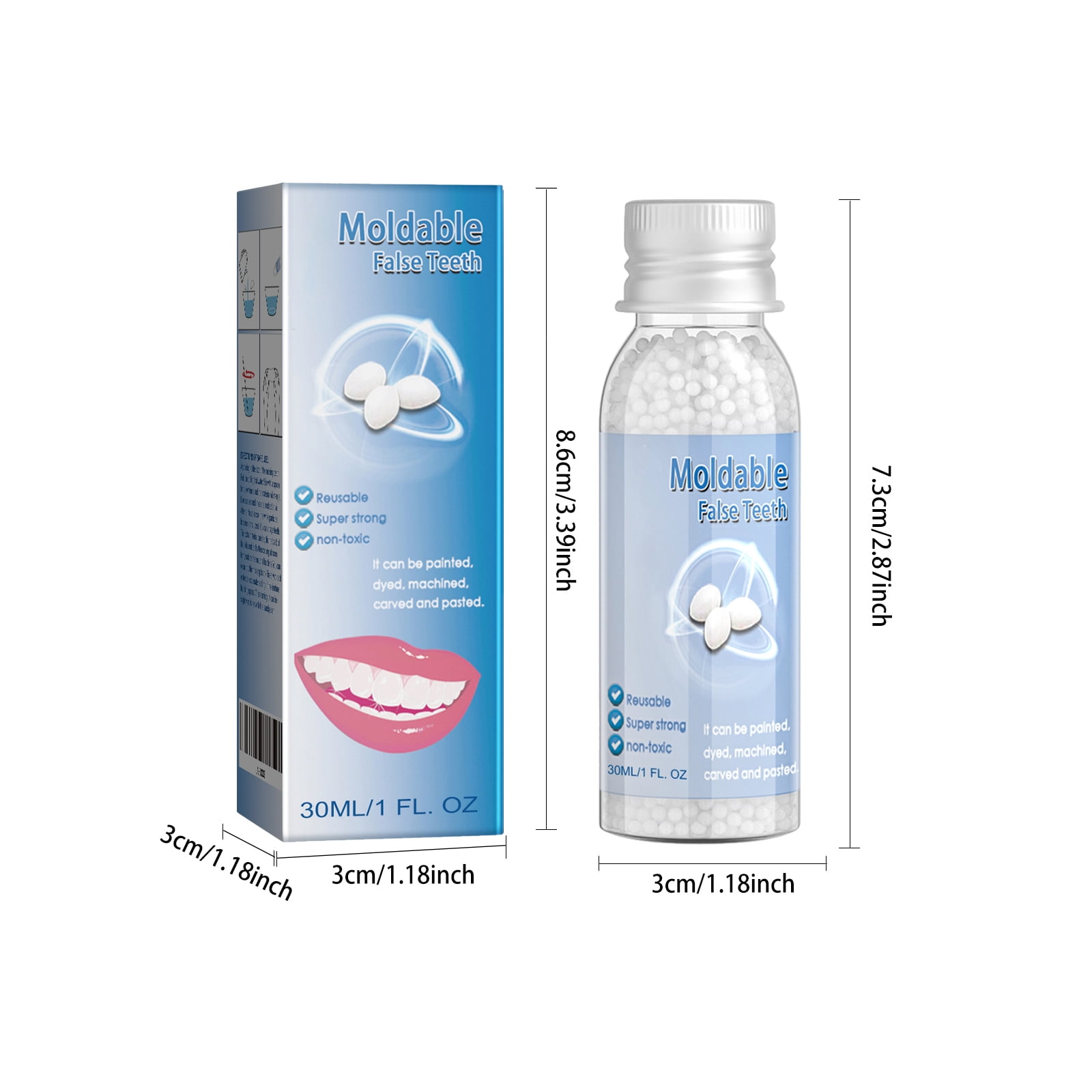 Alvantor Temporary Tooth Replacement Kit, Moldable Dental Filling Cavity Adhesive for Broken or Missing Teeth, 1fl.oz