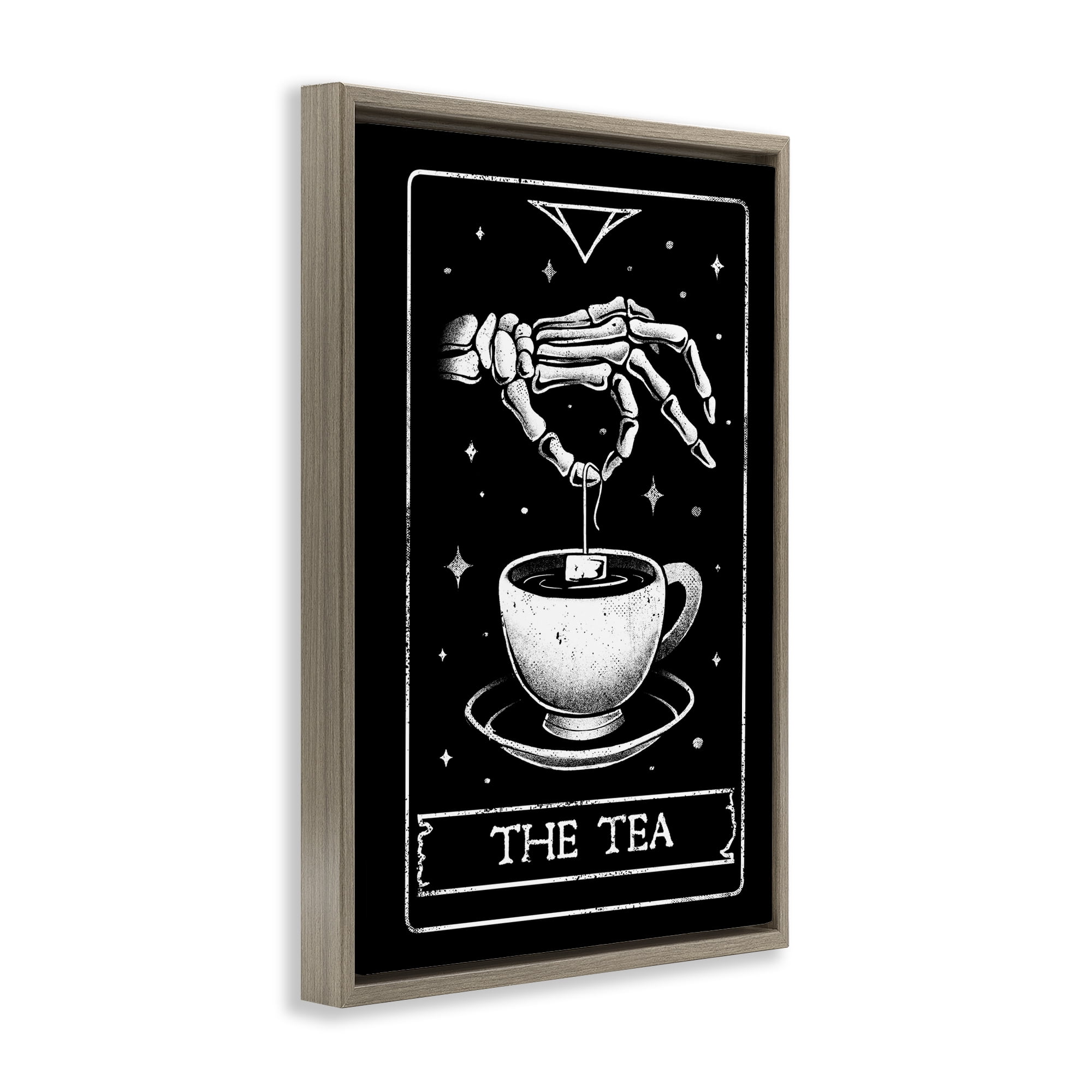 Stupell Industries The Tea Skeleton Tarot Brown Framed Floater Canvas Wall Art, design by EduEly Designs