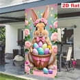 thumbnail image 3 of Stijggn Spring Door Covers Decorative Easter Home Decor Easter Door Decorations Happy Easter Door Cover Bunny Egg Front Door Easter Decorations for Front Door Indoor Outdoor, 3 of 6