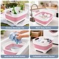 thumbnail image 5 of Collapsible Dish Basin with Drain Plug, 2.4 Gal 9L Foldable Wash Basin, Portable Sink Tub for Kitchen, Camping, RV, Vegetable Washing and Beverage Tub, Gray, 5 of 7