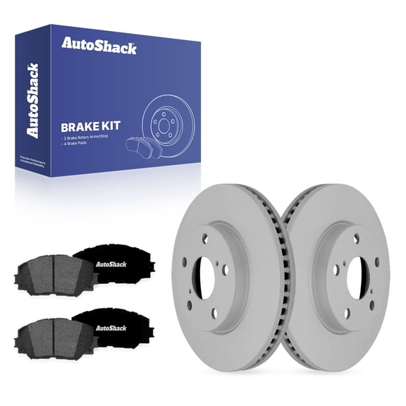 AutoShack Front Vented Coated Brake Rotors   Premium Ceramic Pads 6-PC Brake Kit Replacement for 2006-2008 Toyota RAV4 2008-2015 Scion xB 2012-2018 Toyota Prius V ArmorStop 10.83" (275 mm)