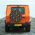 thumbnail image 4 of Haiem Spare Tire Cover , Wheel Cover with Colorful Geometric Dog printed, Camper Spare Tire Cover Fit for Jeep Wrangler Rv SUV Truck Travel Trailer-15 inch, 4 of 8