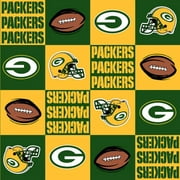 NFL Green Bay Fleece Packers Fabric, per Yard