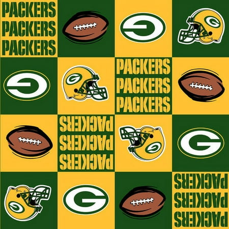 NFL Green Bay Fleece Packers Fabric, per Yard