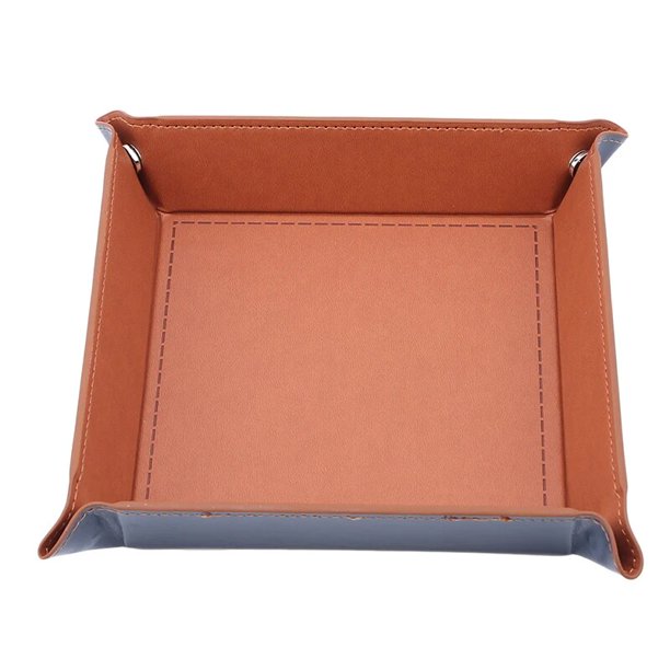 Baratija de Valet de cuero PU creativa, bandeja plegable para llaves de teléfono, billetera para monedas, almacenamiento de escritorio, caja de artículos diversos, contenedores, accesorios