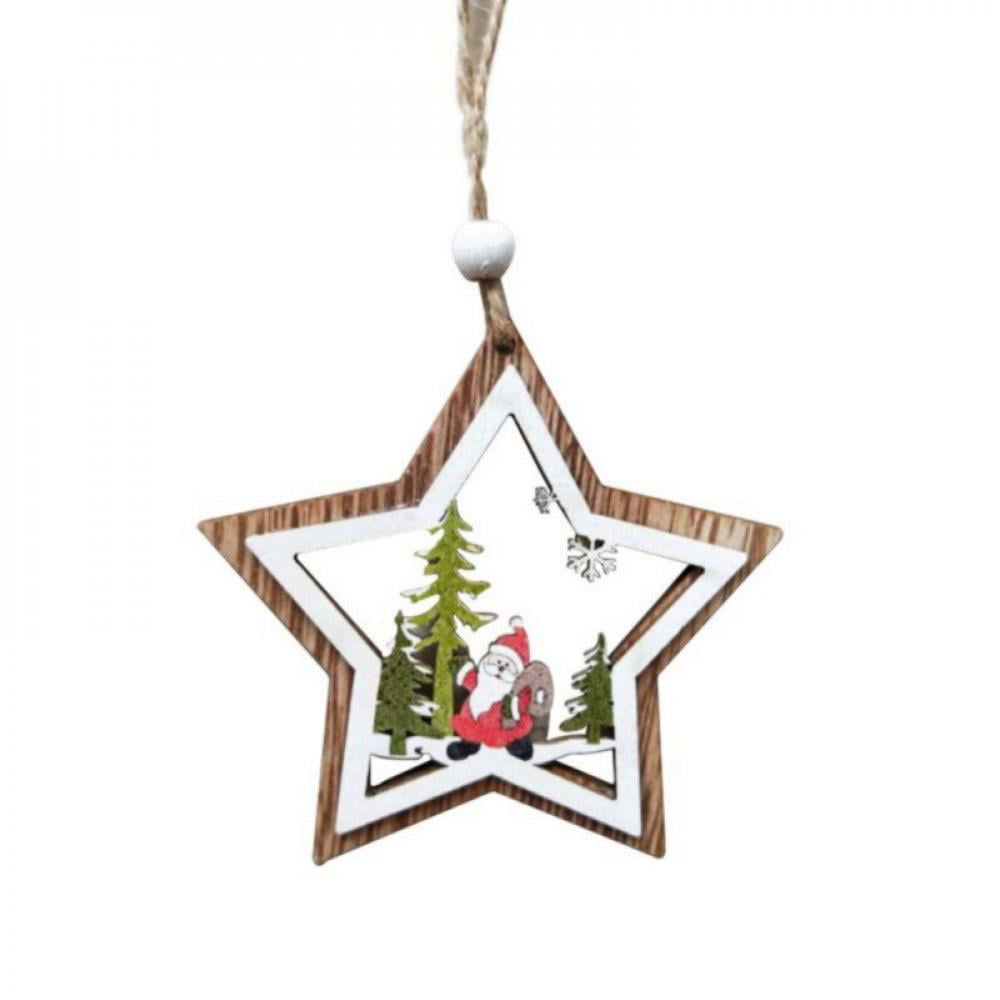 Details about   Mini Wooden Christmas Tree Decors Wooden Pendants Party Favors Hanging Ornaments 