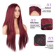thumbnail image 2 of Peluca Natural Larga Cabello Liso Recta Color Rojo Malubero Red elástica transpirable integrada, 2 of 3