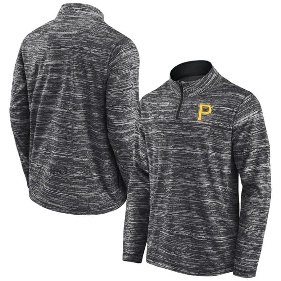 Men's Fanatics Charcoal Pittsburgh Pirates Getting Faster Space-Dye Quarter-Zip Top