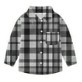 thumbnail image 5 of MKOSPLRT Kids Plaid Shirts Button Down Shirts 6M-8Y Long Sleeve Lapel Collar Fall T Shirts Lightweight Casual Shirts Jacket with Pocket, 5 of 10