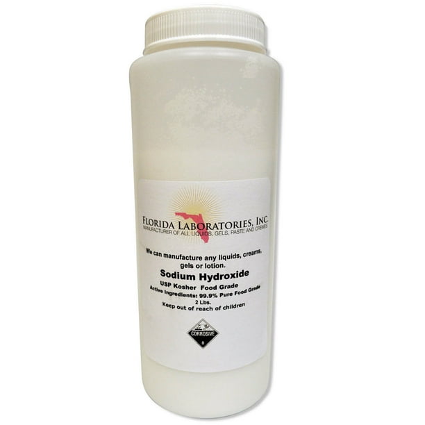 2 Lbs. Sodium Hydroxide Beads Food Grade NSF Lye White Caustic Soda