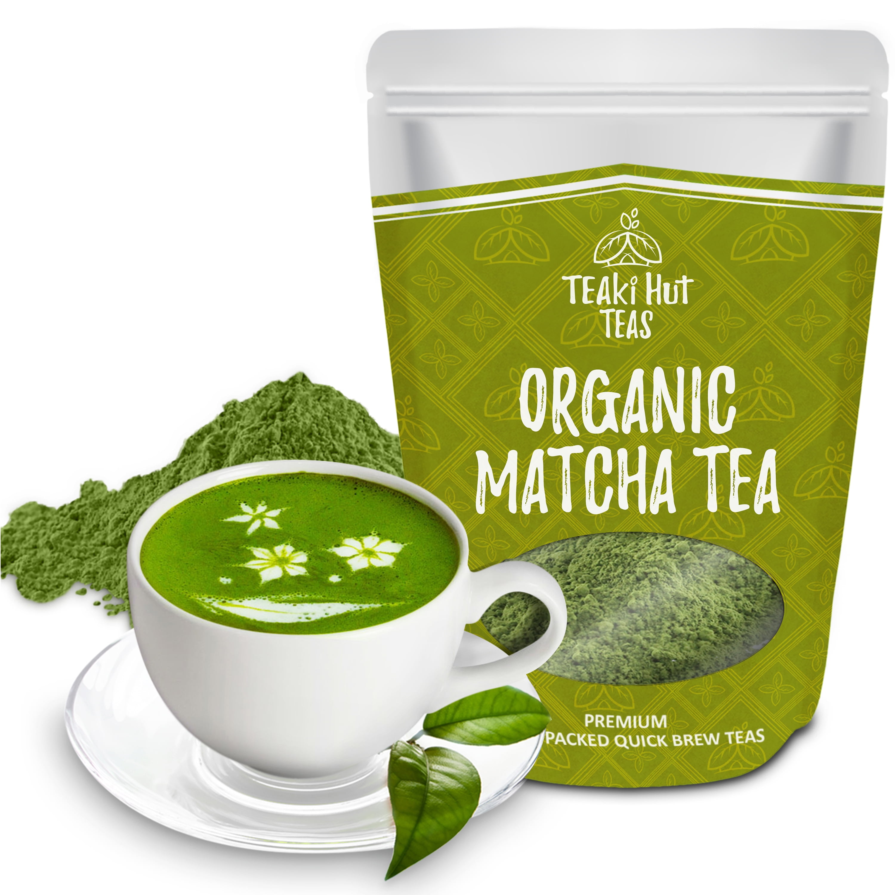 TEAki Hut Organic Matcha Green Tea Powder 4 Ounce (100 