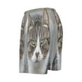 thumbnail image 4 of Relaxed fit printed pajama bottoms, sizes S to XXL Gray and White Cat, 4 of 7