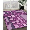thumbnail image 3 of Ahgly Company Machine Washable Indoor Rectangle Transitional Dark Magenta Purple Area Rugs, 5' x 7', 3 of 7