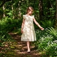 thumbnail image 2 of NIPAXO Girls Dress Summer Flutter Sleeve Crewneck Fully Lined Tiered Ruffle Flowy Boho Casual Dress for Kids, 2 of 8