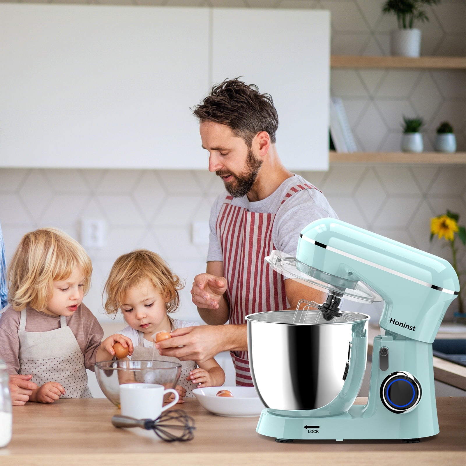Honinst 6.5 QT Electric Stand Mixer, 10+P Speeds Lightweight with Tilt-Head Kitchen Stand Mixer, Dough Hook, Whisk, Beater and Bowl, Food Mixer for Baking, Cake and Most Home Cooks