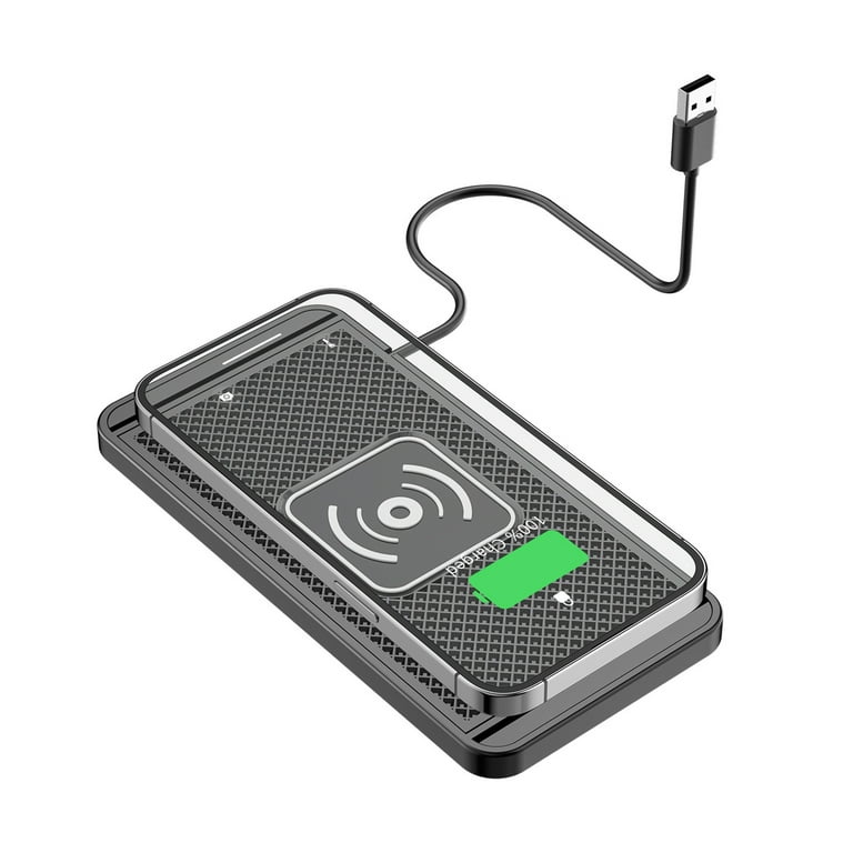 AQGT Non-slip DIY Trim Car Wireless Charger Wide Compactible Rectangle Fast  Charging Overheating Prevention Phone Charger Pad