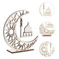 thumbnail image 4 of xiaxaixu Eid Crafts Night Light, Battery Operated 3D Wooden Moon Shaped LED Light Home Table Decor, 4 of 8