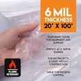 thumbnail image 6 of Fire Retardant Poly Sheeting - 20x100 Feet Heavy Duty, 6 Mil Thick Plastic Tarp Waterproof Vapor and Dust Protective Equipment Cover Agricultural, Construction and Industrial Use - by Xpose Safety, 6 of 6