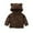 Brown, variant on Boys Winter Hooded Jacket Soft Thick Zip Up Coat For Toddler Kids Cold Weather Outerwear