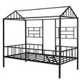thumbnail image 4 of House Bed Twin Size Kids Bed Frame with Slatted Support,Metal Platform Bed Frame for Girls Boys,No Box Spring Needed,Black, 4 of 6
