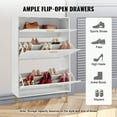 thumbnail image 4 of KFFKFF Armoire à Chaussures avec Trio de Compartiments Basculants, Unité de Rangement pour Chaussures d'Entrée, Solution Indépendante d'Organisation des Chaussures pour Talons Hauts, Bottes et Chaussures de Maison dans le Couloir, Salon, 4 of 9