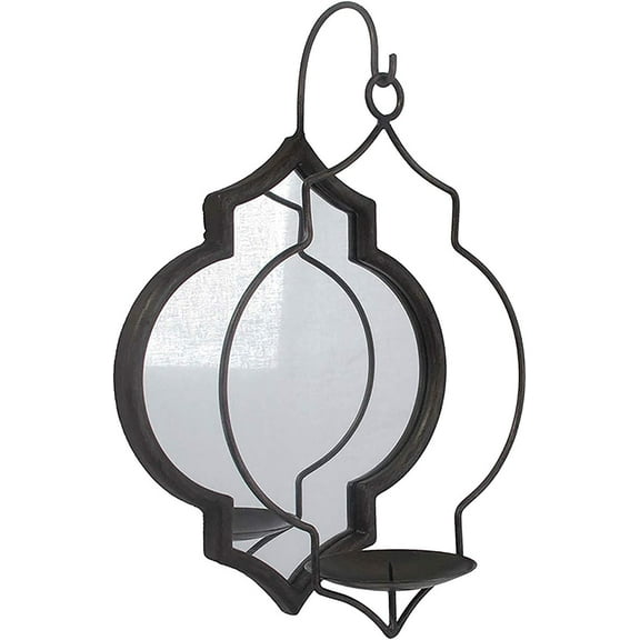 A&B Home Wall Sconce Candle Holder Iron Wall Mounted 10x16 Decorative Candle Sconce with Mirror Wall Décor for Living Dining Room