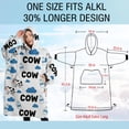thumbnail image 4 of Oversized Wearable Blanket Hoodie,White Cow Milk Cloud Pattern Sherpa Blanket Hoodie with Super Pockets,Super Warm Fuzzy Pullover for Women & Men, 4 of 6