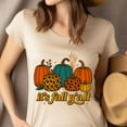 thumbnail image 4 of It’s Fall Y’all Pumpkin Graphic T-Shirt Leopard Print Autumn Tee, Gold, Size 3XL, 4 of 6