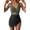 Army Green Black, variant on Women’s One Piece Swimdress Swimsuit Mesh Sarong Wrap Skirt Tummy Control V Neck Cutout Bathing Suit Drawstring Swimwear