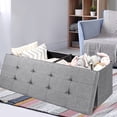 thumbnail image 3 of Costway Otomana en tejido plegable, caja con divisor, banco con capacidad 120 L, reposapiés asiento acolchado banco para zapatos para salón dormitorio pasillo entrada, 3 of 7