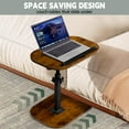 thumbnail image 4 of Adjustable Height C Shaped End Table, 360 ° Swivel Small Side Table for Small Spaces Living Room, Flip Top TV Tray for Couch Sofa Chair, 4 of 7