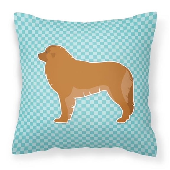 Leonberger Checkerboard Blue Fabric Decorative Pillow