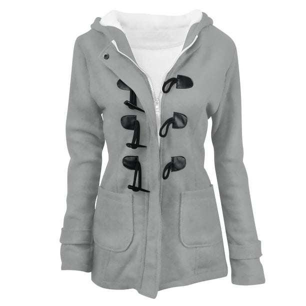 Chaquetas y abrigos casuales con capucha de manga larga para mujer, chaqueta con capucha cálida de invierno, abrigo de manga larga con capucha y bolsillo para mujer