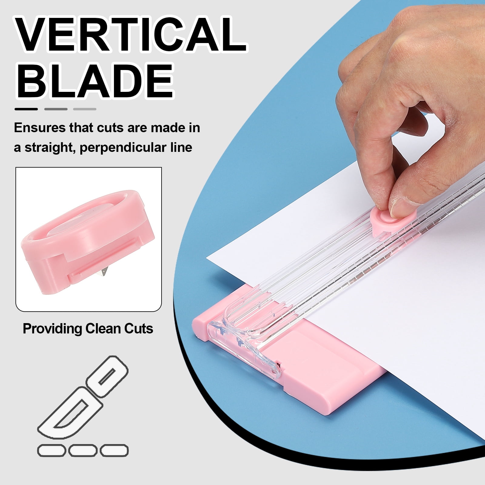 Uxcell Paper Cutter Trimmer, A4 Straight Small Portable Paper Slide Paper Slicer with Hole Punch and Binder for Craft Cardstock, Label Card, Scrapbook, Black
