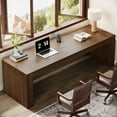 thumbnail image 3 of 79-Inch Extra Long Desk, Two Person Double Desk Long Computer Desk for Home Office, Dark Brown, 3 of 6