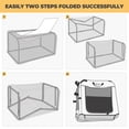 thumbnail image 5 of Veehoo Folding Soft Dog Crate, 3-Door Pet Kennel, 600D Cationic Oxford Fabric, 32", Brown, 5 of 9