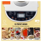 Bread Maker 2LB, 19-in-1 Dough Machine with Gluten-Free Setting, Whole Wheat Bread Maker, Digital Programmable, 3 Loaf Sizes & Crust Colors