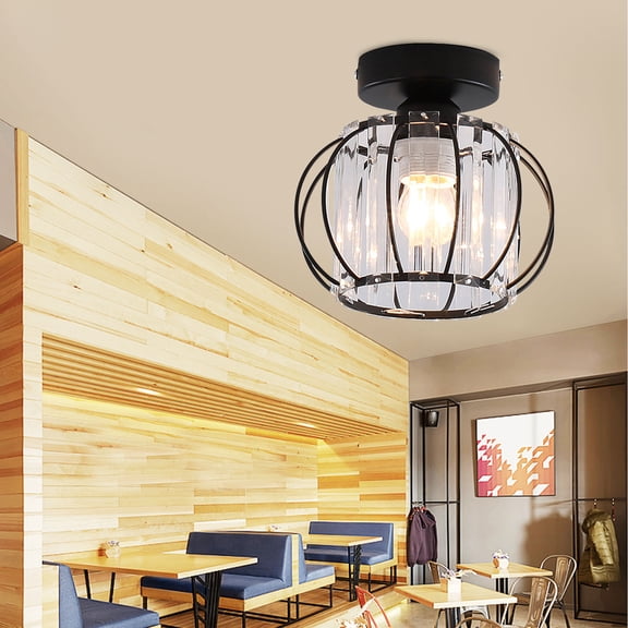 ChicHomey Modern LED Ceiling Light,Industrial Metal Cage Ceiling Light Fixture,110-240V - for Bedroom, Living Room, Hallway, 3-5㎡ Coverage