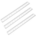 thumbnail image 1 of 3 Pack 12 Inch Plastic Rulers - Clear Acrylic Measuring Tools, Transparent Straight Edge Rulers for School, Office & Students, 1 of 7