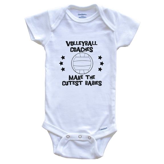 Volleyball Coaches Make the Cutest Babies Funny Volleyball Baby Bodysuit, 0-3 months white