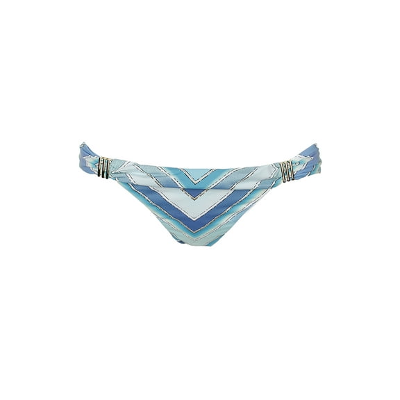 Bar Iii Womens Blue Scarf-Print Hardware Bikini Bottom M