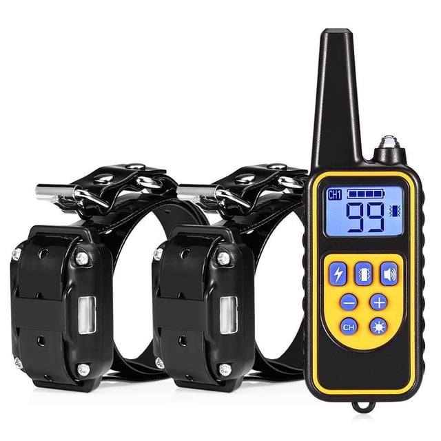 Collar eléctrico de entrenamiento para perros, dispositivo antiladridos, recargable, con vibración, con Clicker