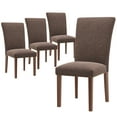 thumbnail image 3 of EOP Modern Upholstered Dining Chairs Set of 4, Tufted Parsons Dining Room Chair with Nailhead Trim, Armless Kitchen Side Chair with Wood Legs, Brown, 3 of 9