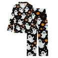 thumbnail image 5 of Pajamas For Women Set Halloween Print Button Down Collar Long Sleeve Pants Set Comfortable Home Sleepwear Loungewear Nightwear Nightclothes Homewear, 5 of 5